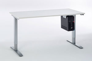 CPU-Halter unter der Tischplatte befestigt