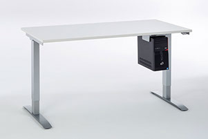 CPU-Halter unter der Tischplatte befestigt