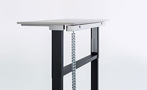 Horizontal cable duct (can be dropped down  on both sides) and vertical cable duct