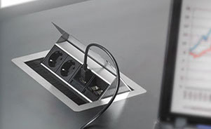 Board with accessories, mounted on the  desktop